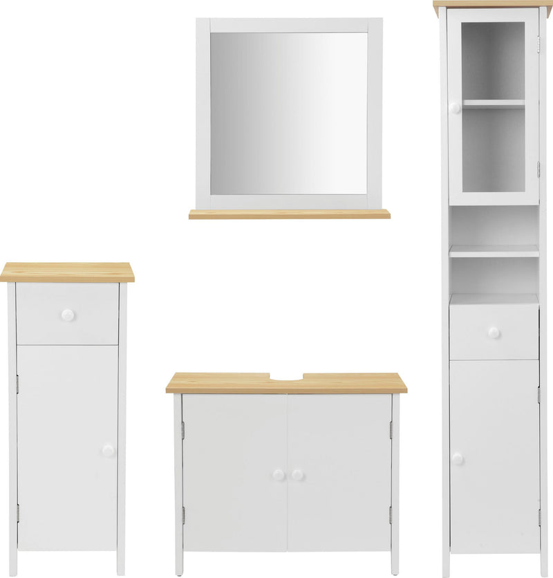 Set mobilier pentru baie Amrum din 4 piese alb - LunaHome.ro