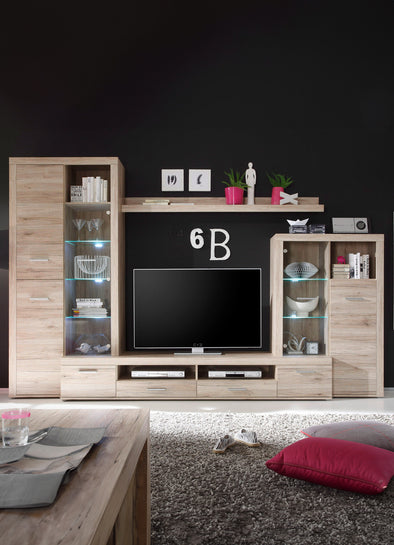 Set mobilier pentru living cu iluminat LED inclus, 310 cm lățime