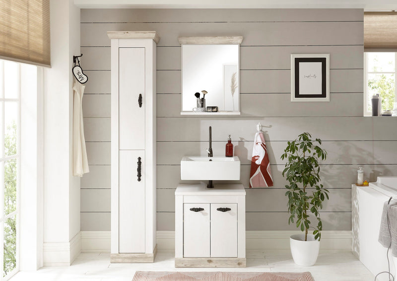 Set pentru baie Florenz din 3 piese, stil romantic alb - LunaHome.ro