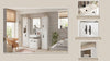 Set pentru baie Florenz din 3 piese, stil romantic alb cu chiuvetă inclusă - LunaHome.ro