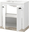 Set pentru baie Florenz din 3 piese, stil romantic alb cu chiuvetă inclusă - LunaHome.ro