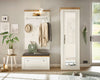 Set pentru hol Westminster elegant din 3 piese alb cu aspect de lemn - LunaHome.ro