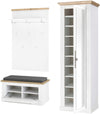 Set pentru hol Westminster elegant din 3 piese alb cu aspect de lemn - LunaHome.ro