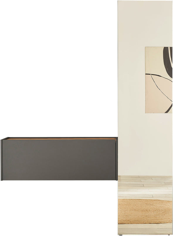 Set pentru hol din 2 piese cu oglinda mare 150 cm lățime - LunaHome.ro
