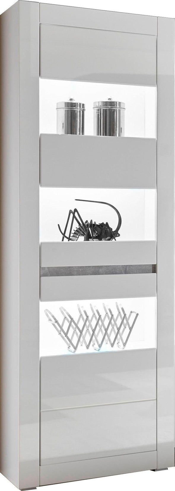 Set pentru living Carat alb lucios 4 piese, 302 cm lungime