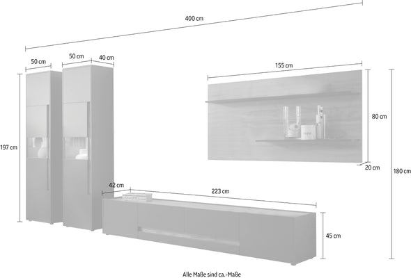 Set pentru living City Giron gri 4 piese cu design modern - LunaHome.ro