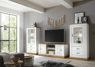 Set pentru living Orlando din 3 piese alb aprox 330 cm