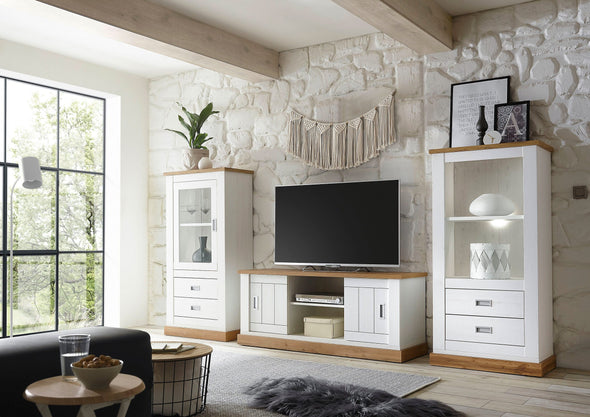 Set pentru living Orlando din 3 piese alb aprox 330 cm