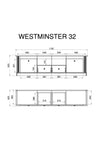 Set pentru living Westminster cu aspect romantic, 3 piese