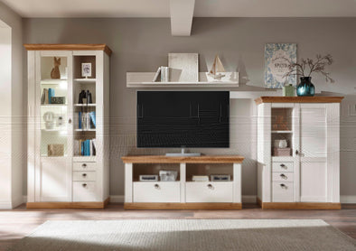 Set pentru living »Cremona«, 4 piese, cu aspect de lemn alb si stejar - LunaHome.ro
