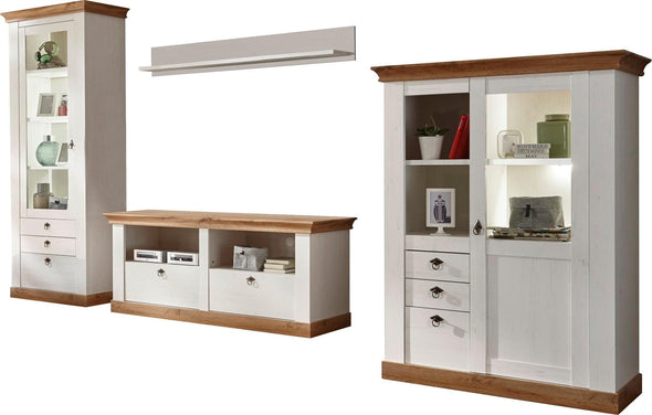Set pentru living »Cremona«, 4 piese, cu aspect de lemn alb si stejar