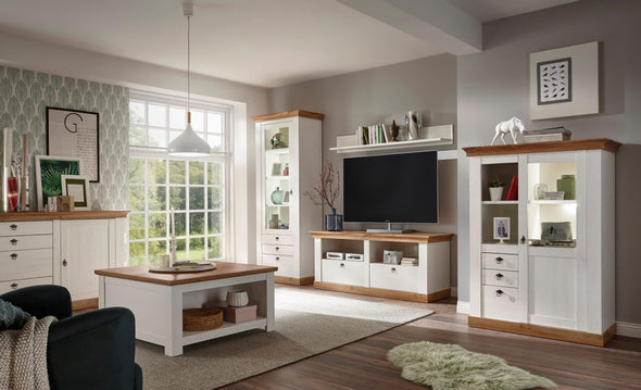 Set pentru living »Cremona«, 4 piese, cu aspect de lemn alb si stejar