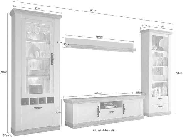 Set pentru living »Florenz« din 4 piese, într-un aspect romantic - LunaHome.ro