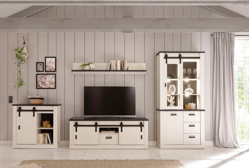 Set pentru living din 4 piese »SHERWOOD« cu aspect de lemn, 388 cm latime - LunaHome.ro