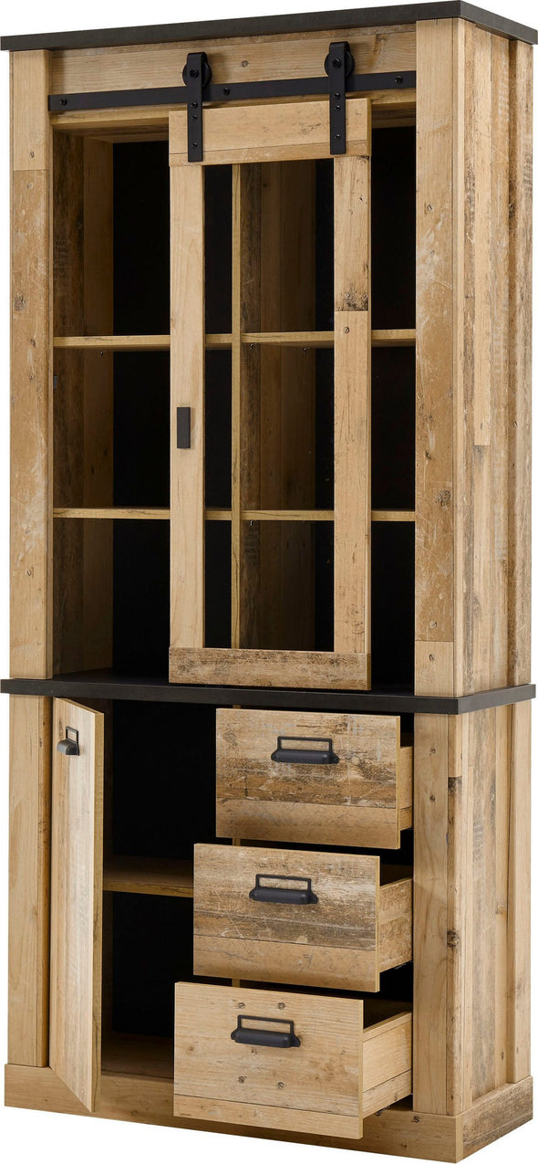 Set pentru living din 4 piese »SHERWOOD« cu aspect de lemn, 388 cm latime - LunaHome.ro