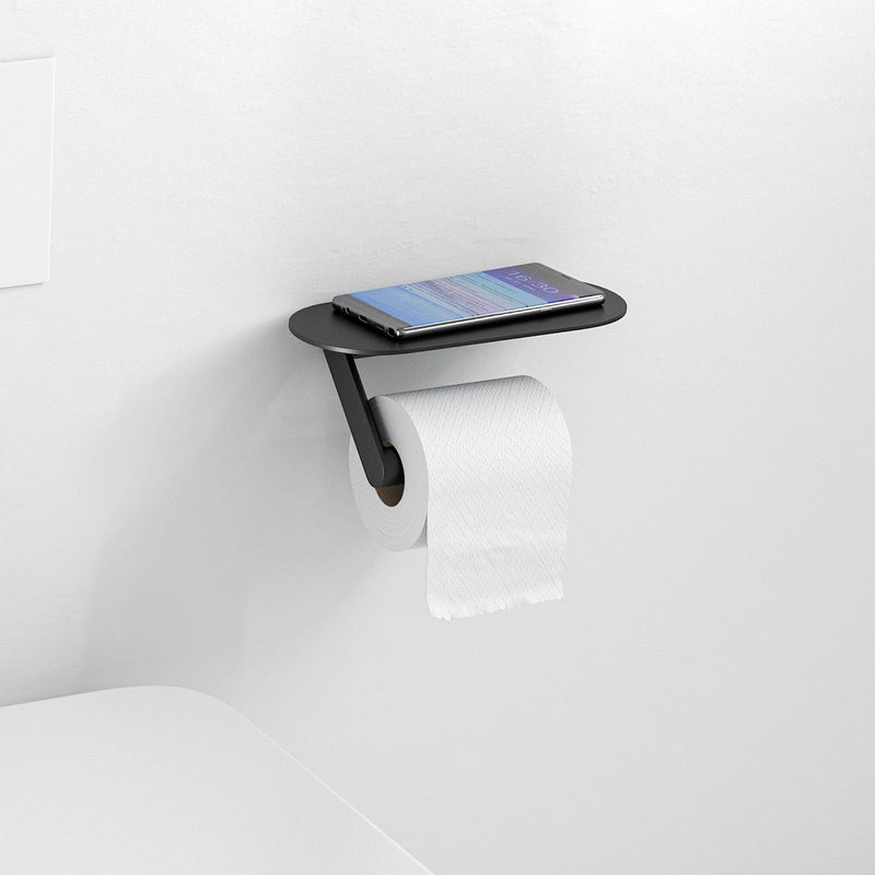 Suport pentru hârtie igienică HansGrohe Wallstoris negru mat - LunaHome.ro