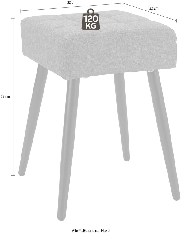 Taburet INOSIGN Louise cu tapiterie antracit, 32x32 cm - LunaHome.ro