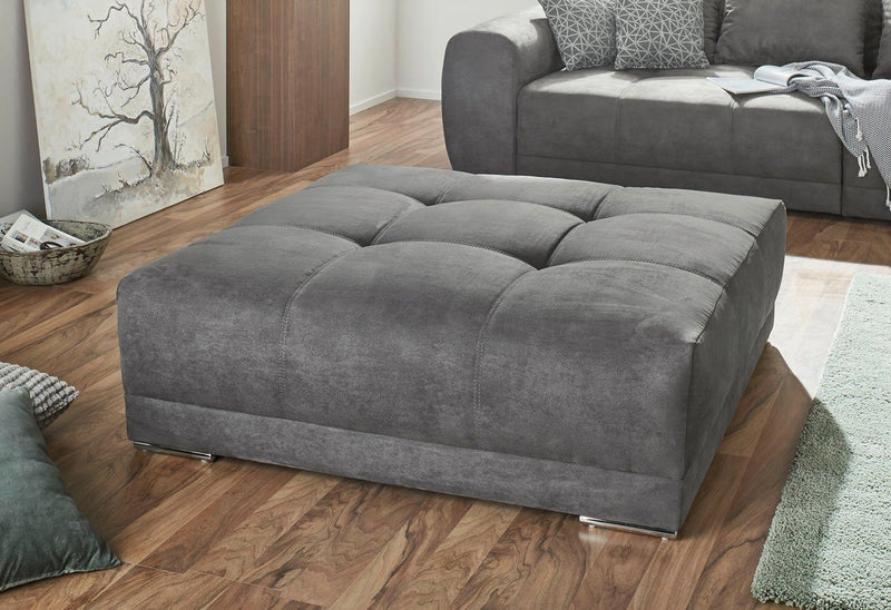Taburet Moldau XXL din microfibra gri 120x120 cm - LunaHome.ro