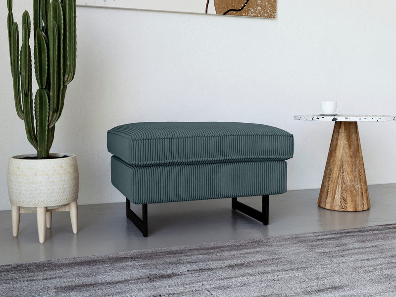 Taburet Pinto din pluș velur kaki cu picioare din metal, 76x56 cm - LunaHome.ro