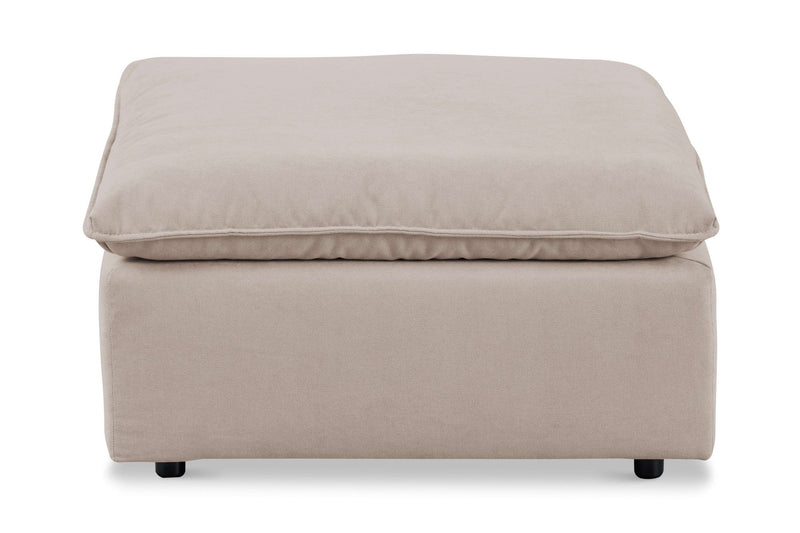 Taburet tapitat Venslev bej foarte confortabil 90x90 cm - LunaHome.ro