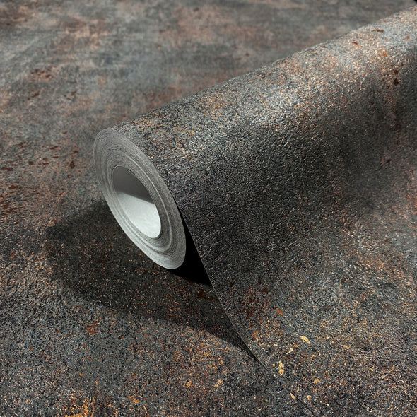 Tapet netesut Marburg Beton negru 10,05x0,53 m - LunaHome.ro