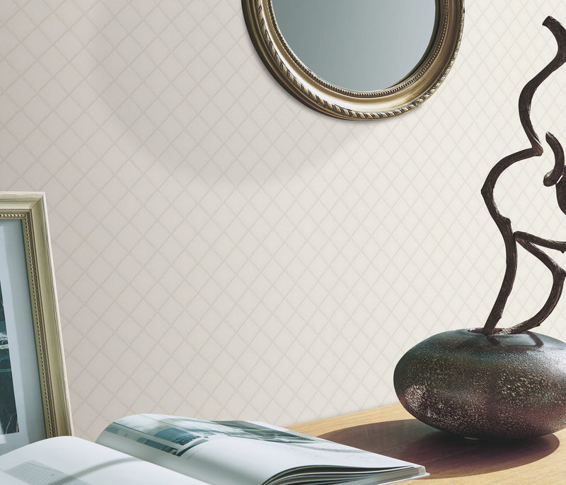 Tapet lavabil Carree cu model romantic gofrat crem - LunaHome.ro