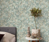 Tapet lavabil Purity cu model romantic gofrat verde - LunaHome.ro