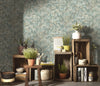 Tapet lavabil Purity cu model romantic gofrat verde - LunaHome.ro