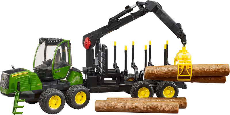 Tractor de jucărie John Deere 1210E cu graifer pentru bușteni - LunaHome.ro