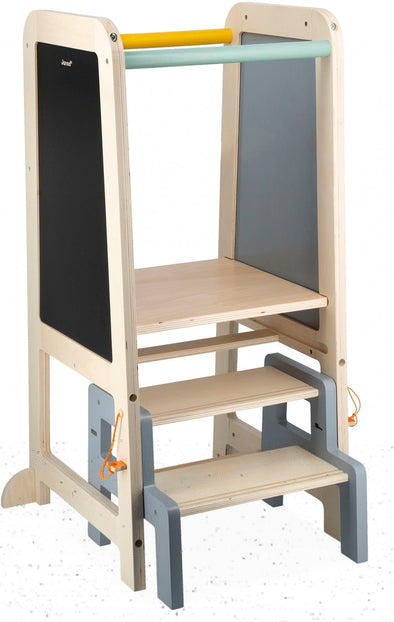Turn de invatare Janod cu scaunel detasabil si tabla de scris - LunaHome.ro