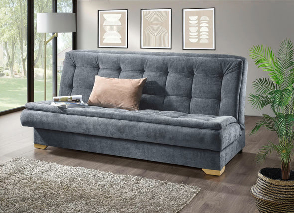 Canapea extensibila din catifea gri cu depozitare 200 cm - LunaHome.ro