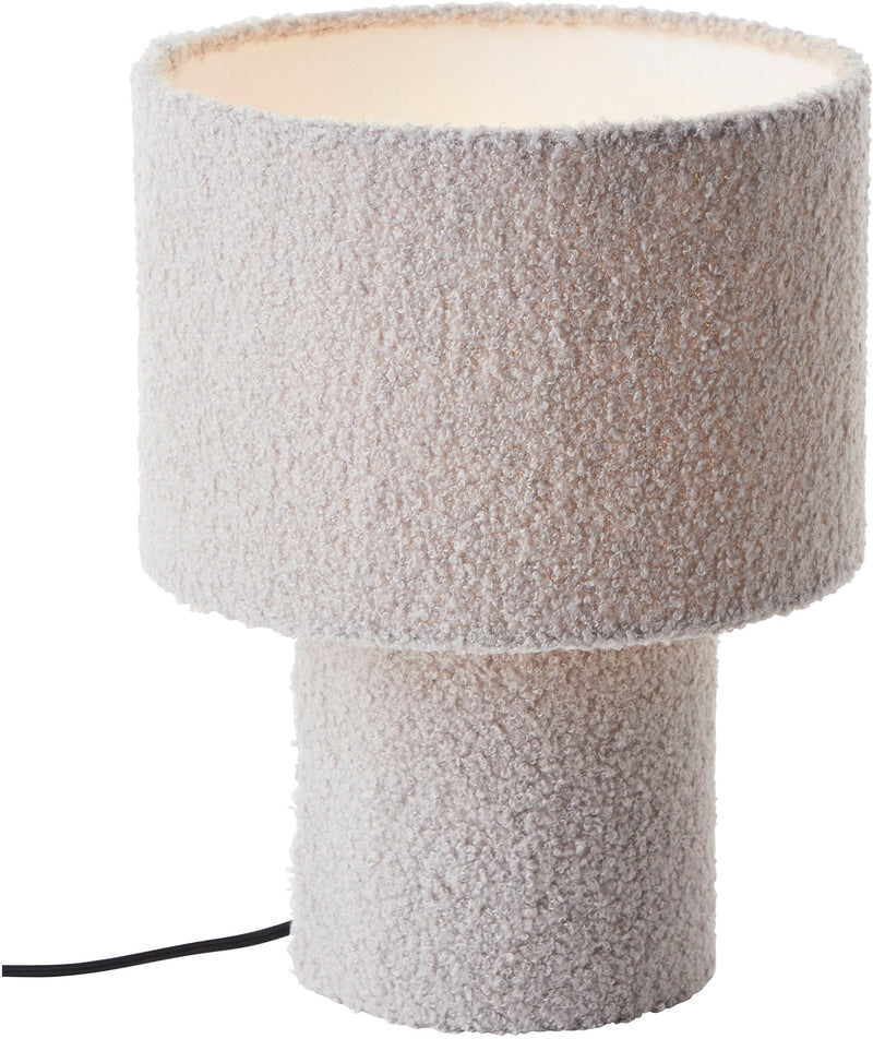 Veioza Debora din material teddy pufos gri 30 cm inaltime - LunaHome.ro