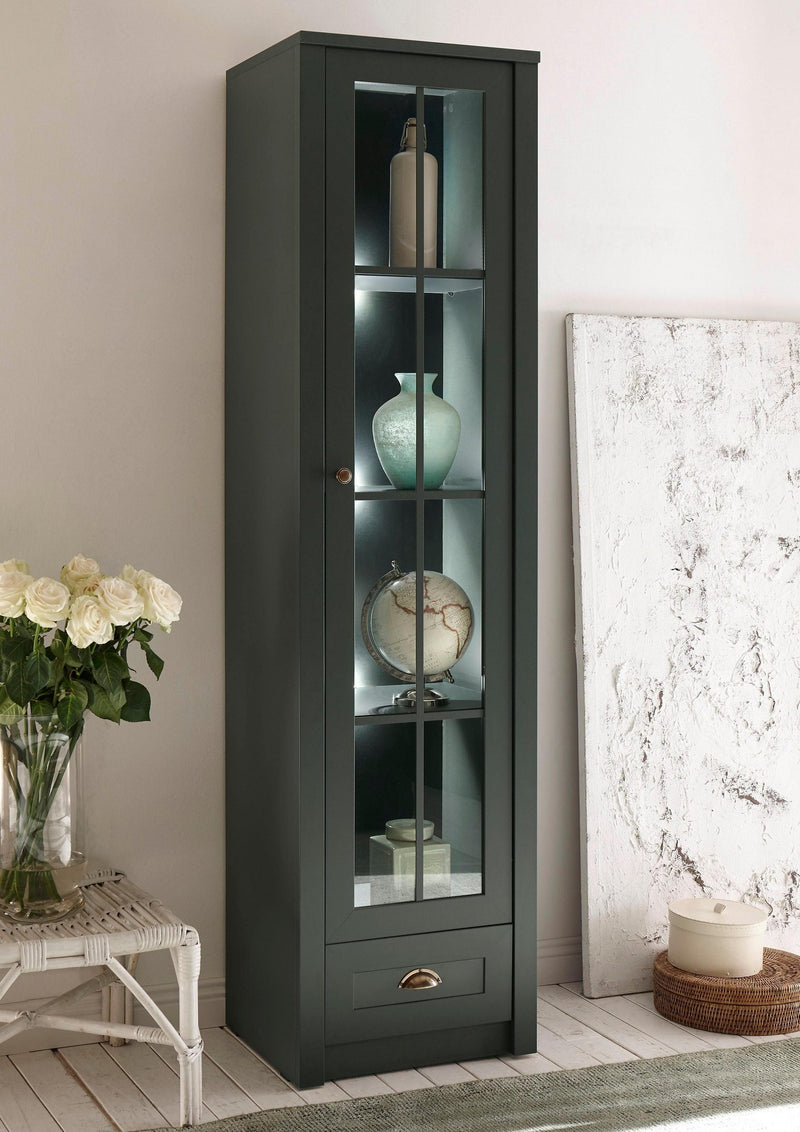 Vitrină Ascott verde elegant cu o ușă 50 cm lățime