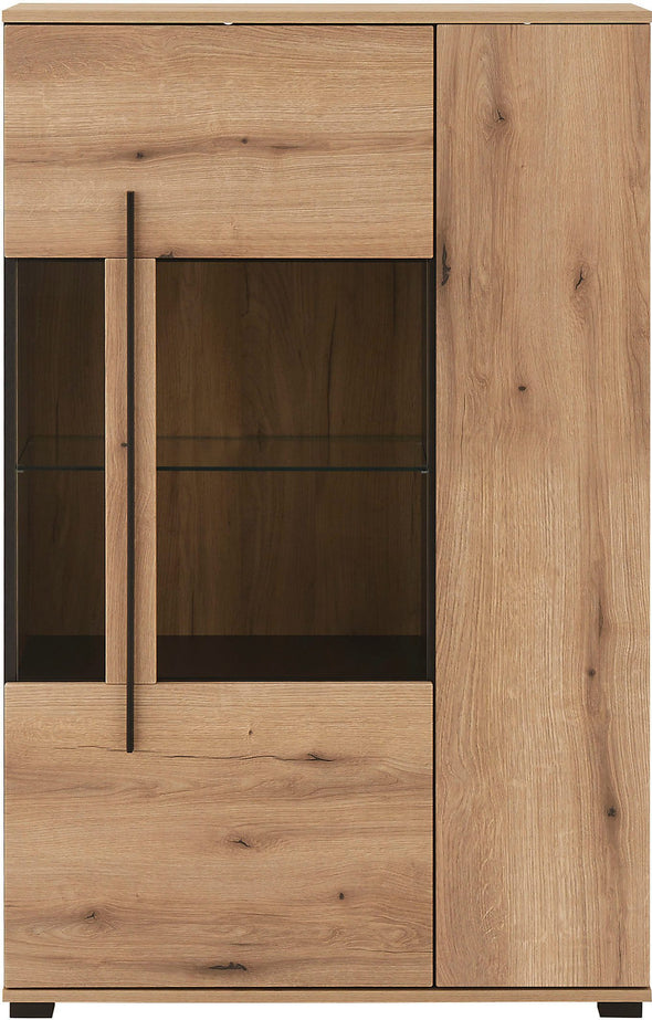 Vitrina Cantara cu fronturi culoarea stejarului 90 cm latime - LunaHome.ro