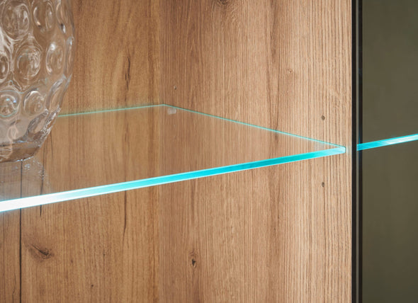 Vitrina Cantara cu fronturi culoarea stejarului 90 cm latime - LunaHome.ro