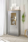 Vitrină Chambord eleganta gri cu 2 uși, 68 cm lățime - LunaHome.ro