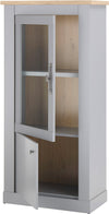 Vitrină Chambord eleganta gri cu 2 uși, 68 cm lățime - LunaHome.ro