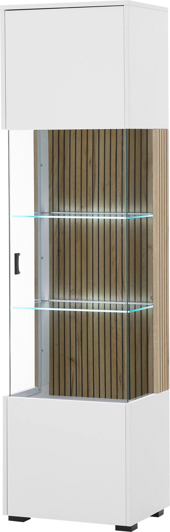 Vitrina Hudson alba cu model modern de riflaj 49 cm