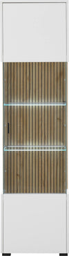Vitrina Hudson alba cu model modern de riflaj 49 cm