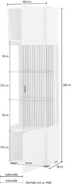 Vitrina Hudson alba cu model modern de riflaj 49 cm