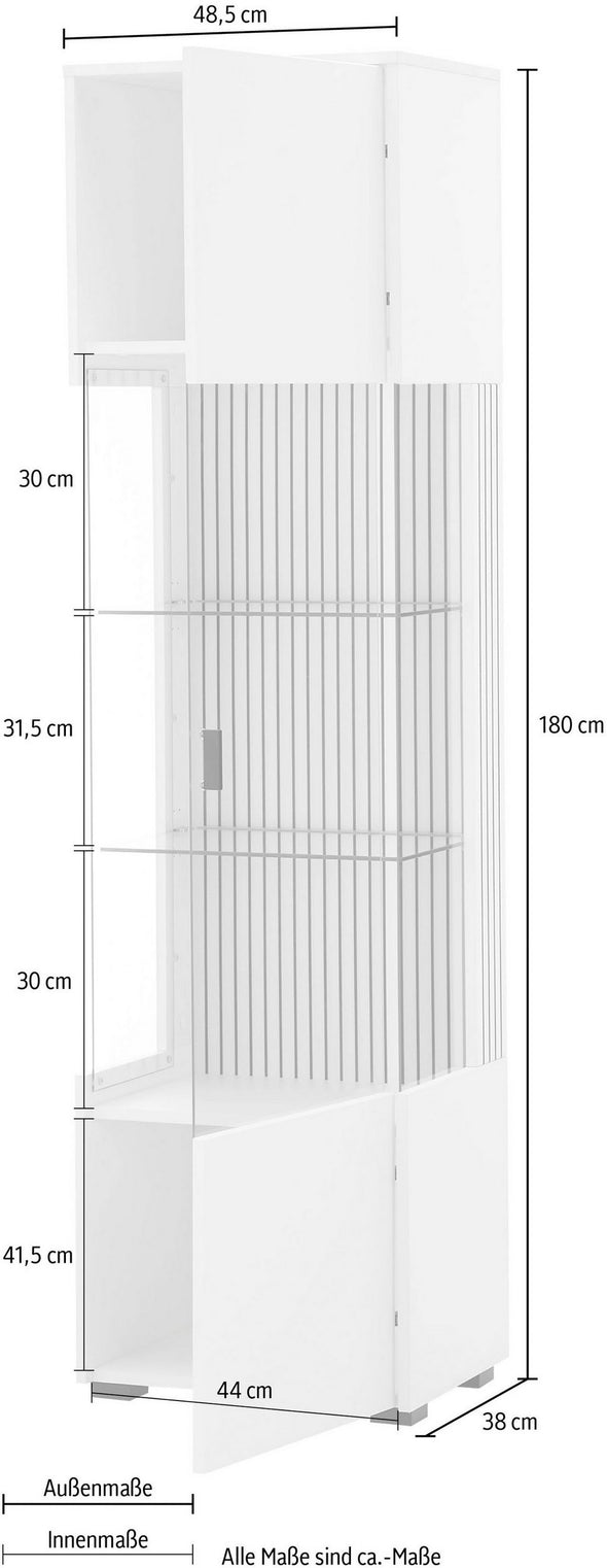 Vitrina Hudson alba cu model modern de riflaj 49 cm