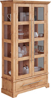 Vitrina Meliss din lemn de pin natur si sticla 94 cm latime - LunaHome.ro