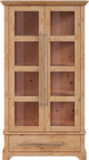 Vitrina Meliss din lemn de pin natur si sticla 94 cm latime - LunaHome.ro
