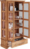 Vitrina Meliss din lemn de pin natur si sticla 94 cm latime - LunaHome.ro