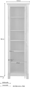Vitrina Rauna din lemn de pin maro colonial cu o usa, 60 cm lățime - LunaHome.ro