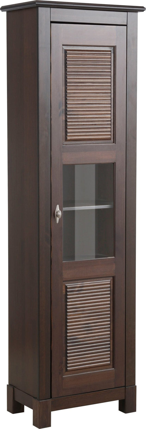 Vitrina Rauna din lemn de pin maro colonial cu o usa, 60 cm lățime - LunaHome.ro