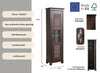 Vitrina Rauna din lemn de pin maro colonial cu o usa, 60 cm lățime - LunaHome.ro