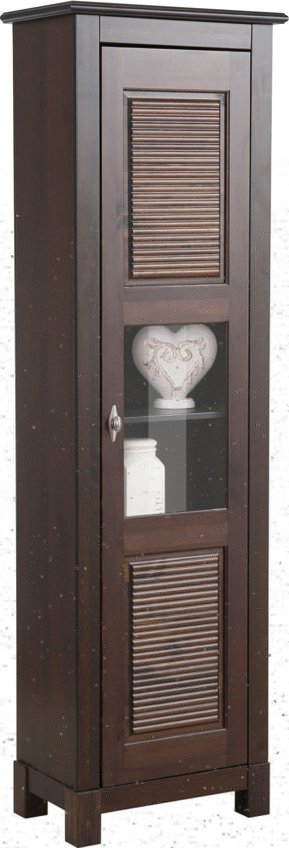 Vitrina Rauna din lemn de pin maro colonial cu o usa, 60 cm lățime - LunaHome.ro
