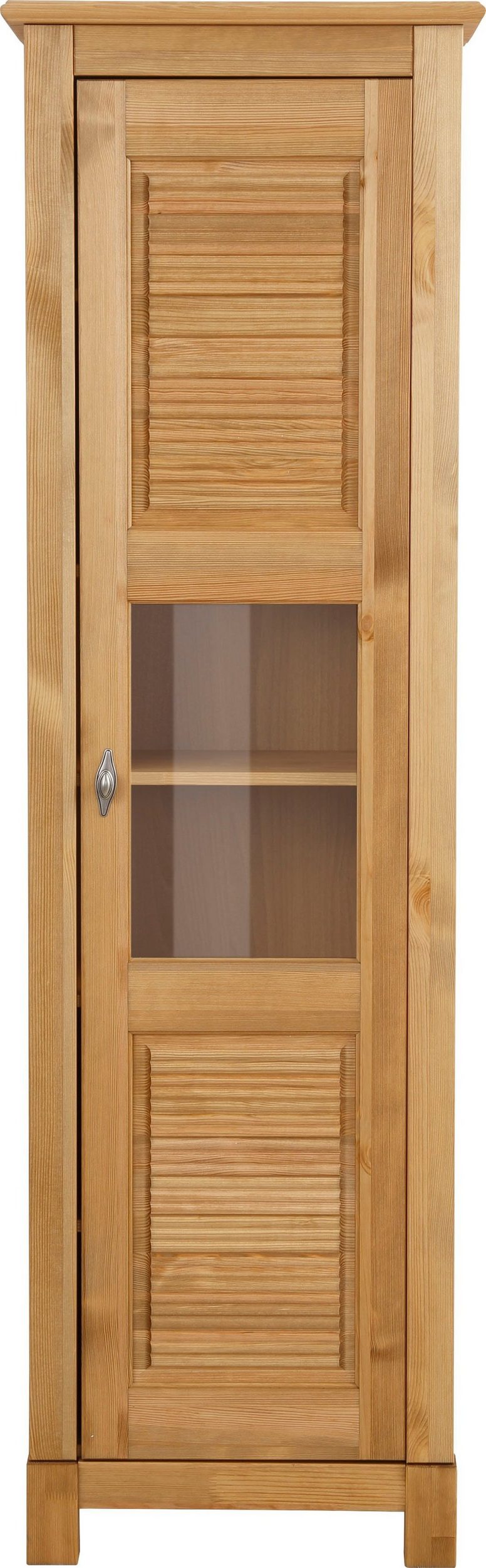 Vitrina Rauna din lemn de pin natur cu o usa, 60 cm lățime - LunaHome.ro