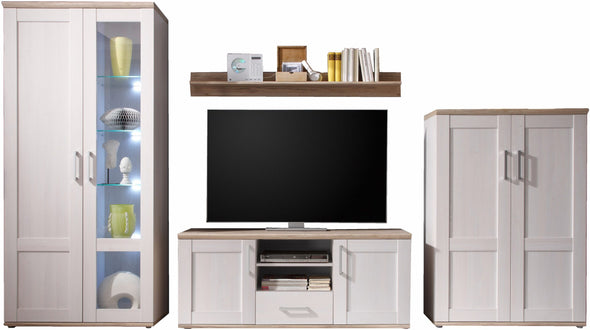 Vitrina Romance alba cu 2 uși și iluminare LED 93 cm - LunaHome.ro